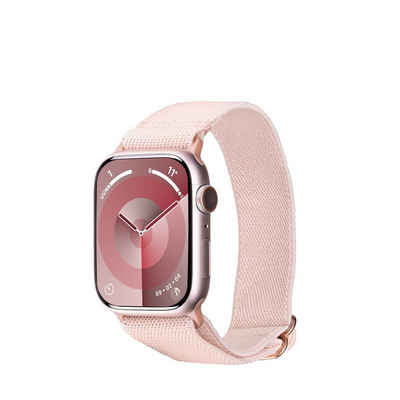 Artwizz Smartwatch-Armband WatchBand Flex, Textil Uhrenarmband mit Adapter, Rosa, Apple Watch Series 9-7 (41mm), 6-4 & SE (40mm), 3-1 (38mm)