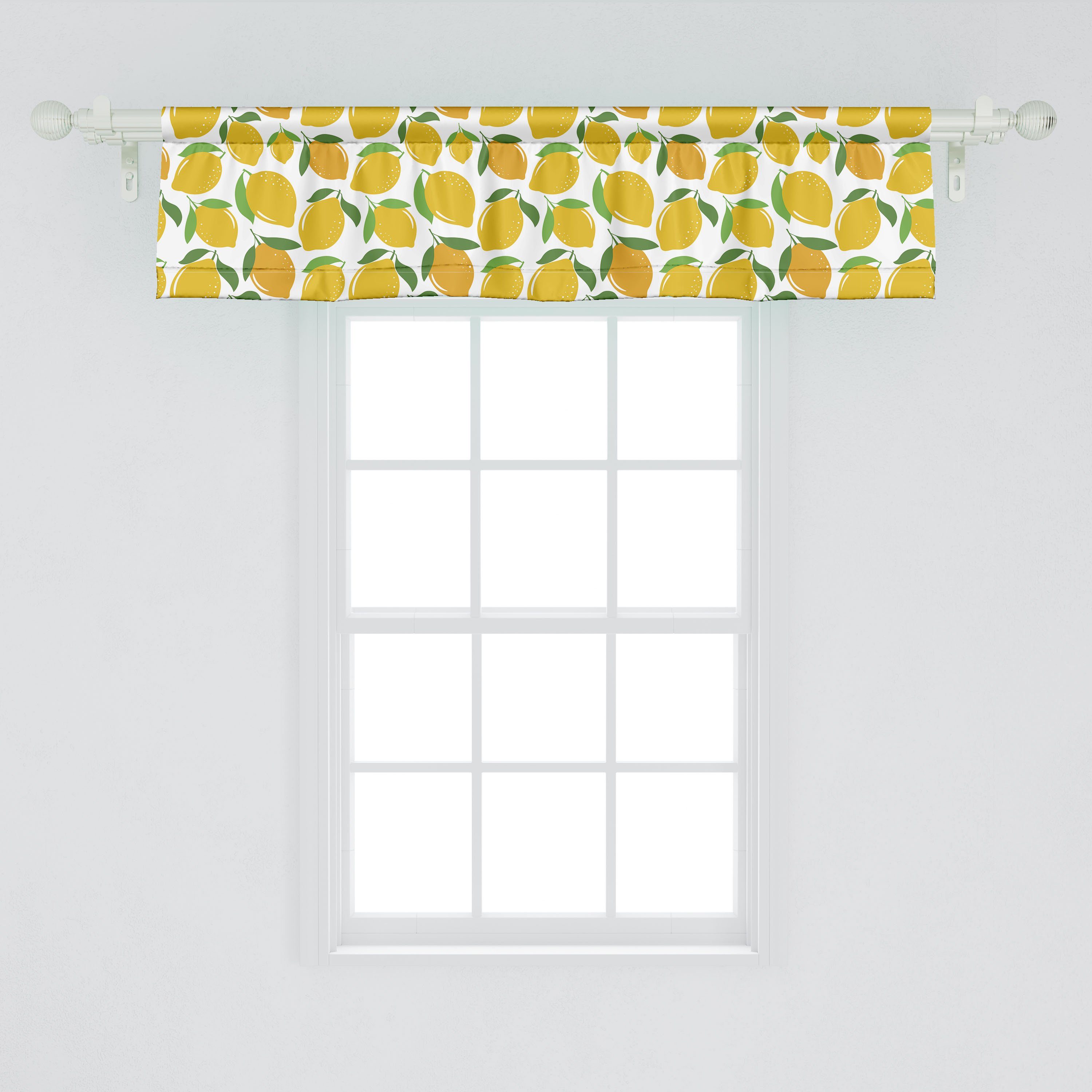 Abakuhaus, Microfaser, Zitronen für Stangentasche, mit Dekor Küche Schlafzimmer Kunst Vorhang Energetische Farben Scheibengardine Volant Citrus