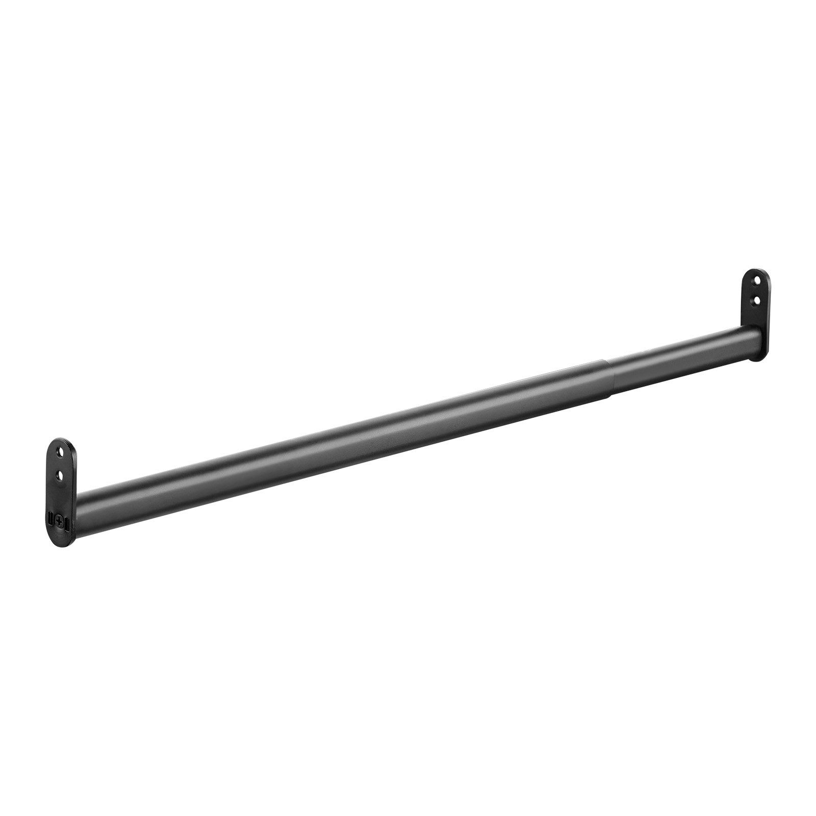 SO-TECH® Garderobenstange Schrankstange verstellbar oval 22 x 15 mm inkl. Stangenlager, (1 St), Teleskopschrankstange 60 - 90 cm, schwarz matt
