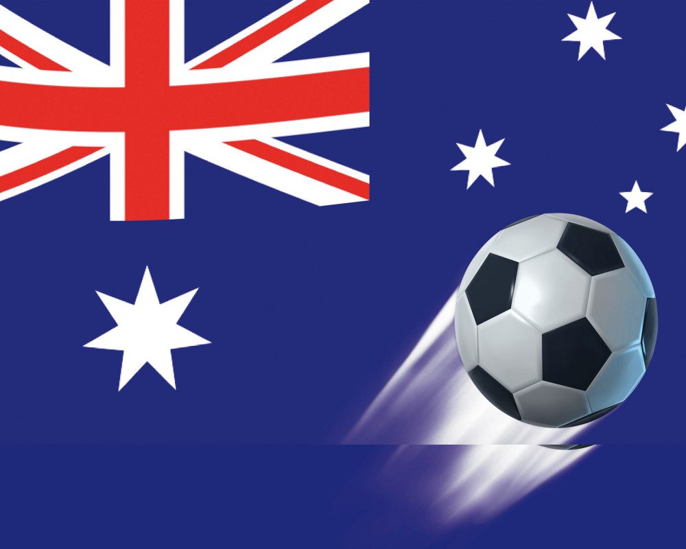 1art1 Poster FuÃŸball Kunstdruck Bild - Australien Länder-Flagge (40 x 50 cm)