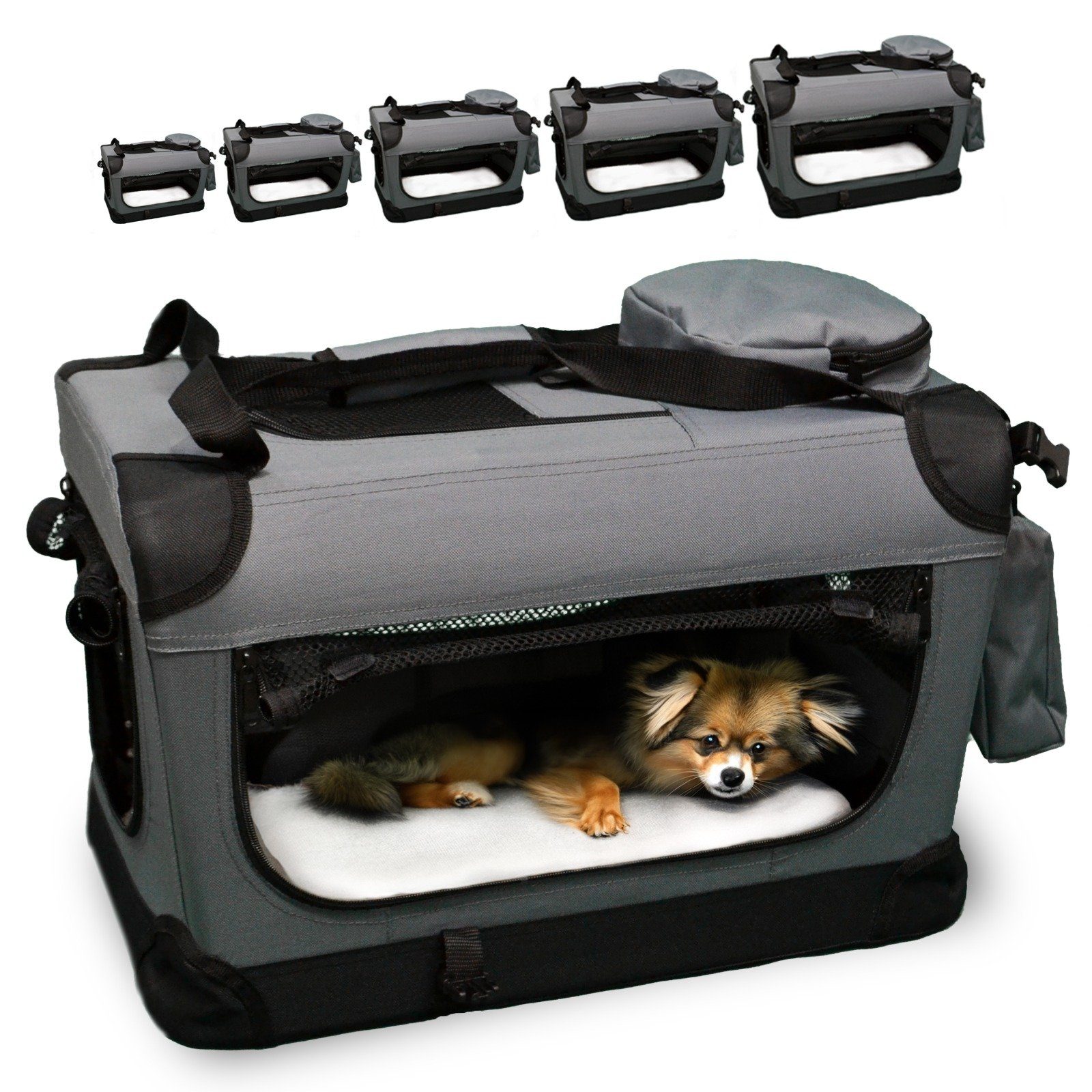 Dogidogs Hunde-Transportbox Faltbare Hundebox - Transportbox für Hunde -  Dogi Kennel deLuxe bis 8,00 kg, verschiedene Größen S bis XXXL