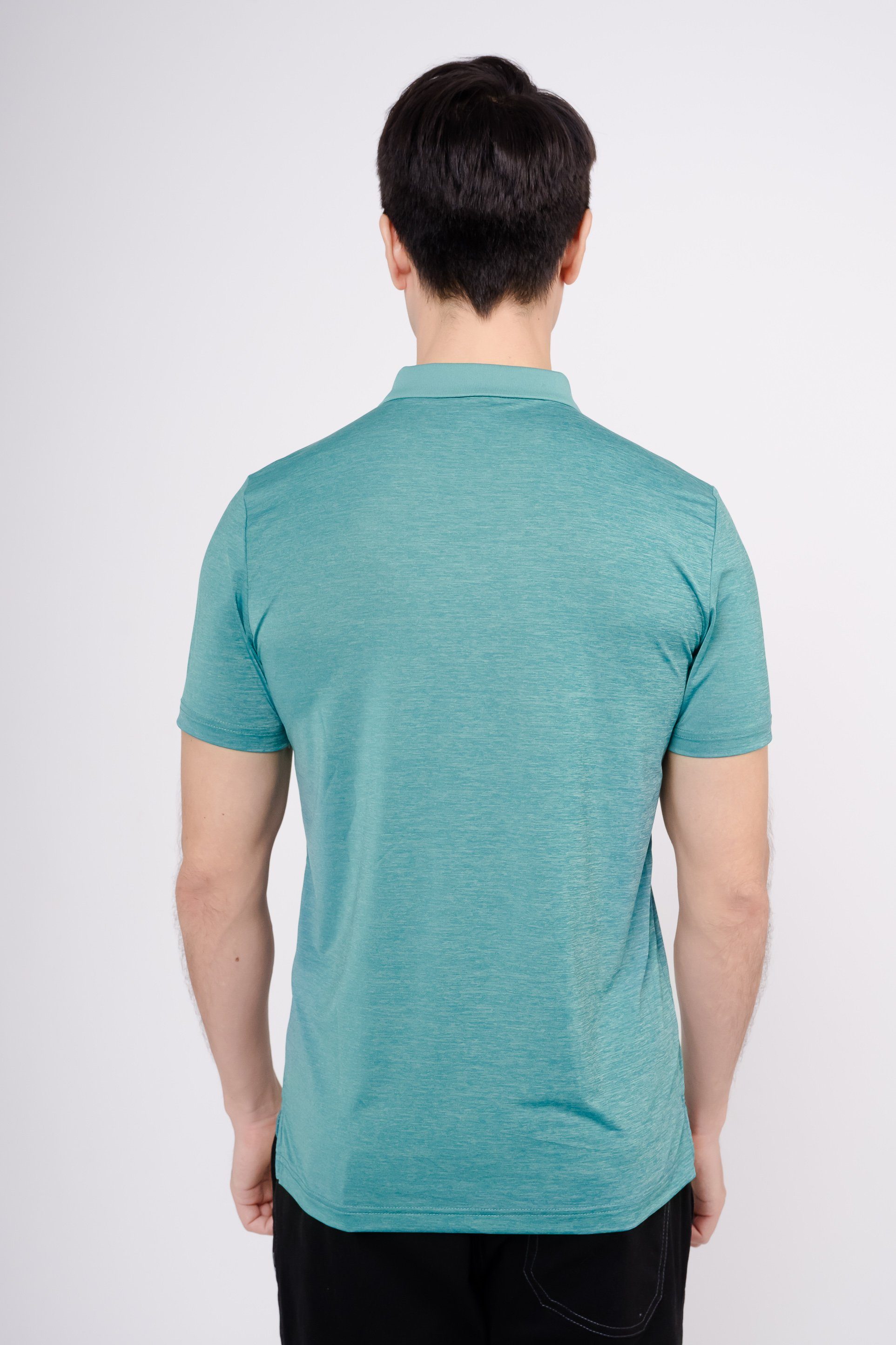 GIORDANO Poloshirt grün-meliert mit Touch-Effekt Cool