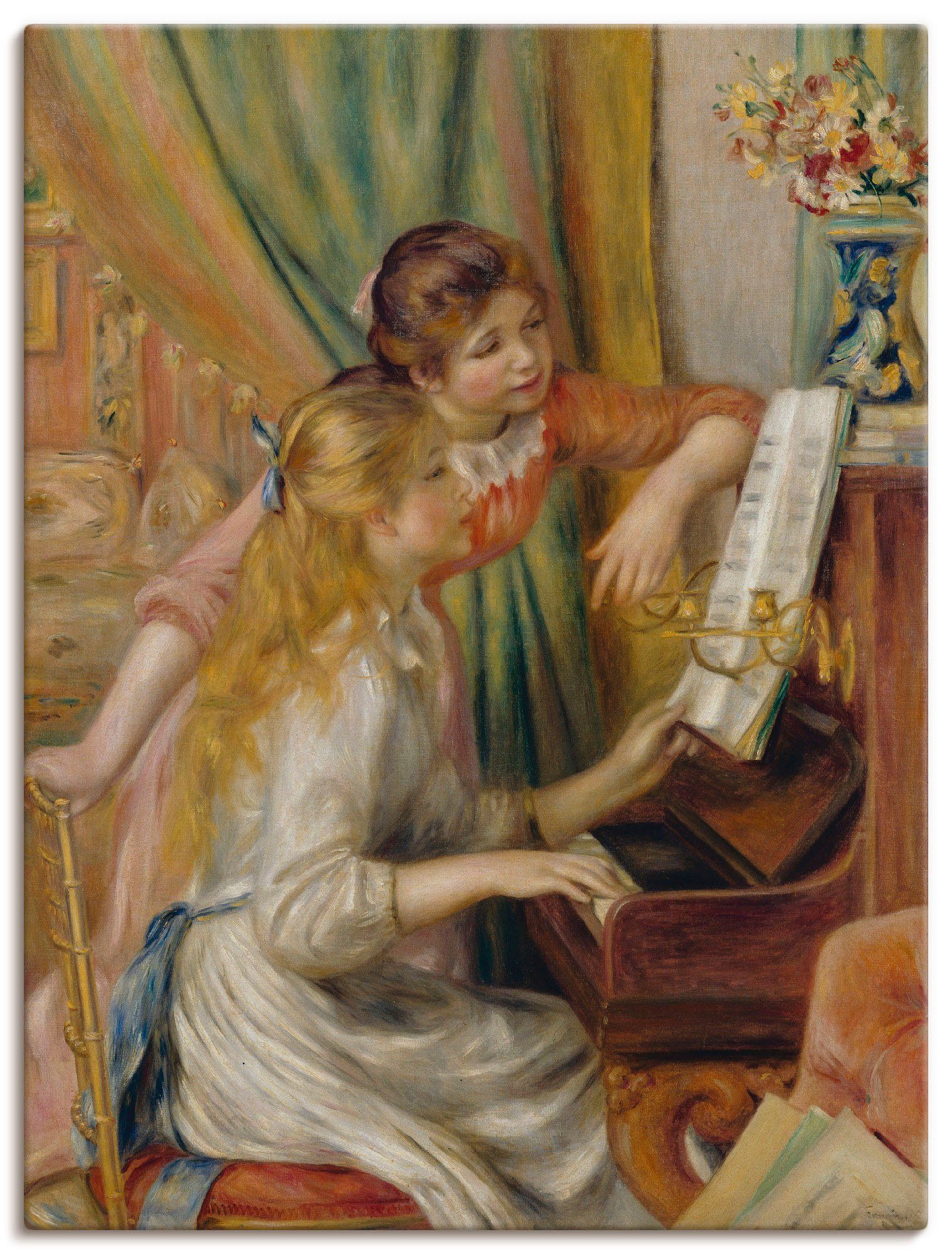 Artland Wandbild Zwei Mädchen am Klavier, Kind (1 St), als Leinwandbild, Wandaufkleber oder Poster in versch. Größen