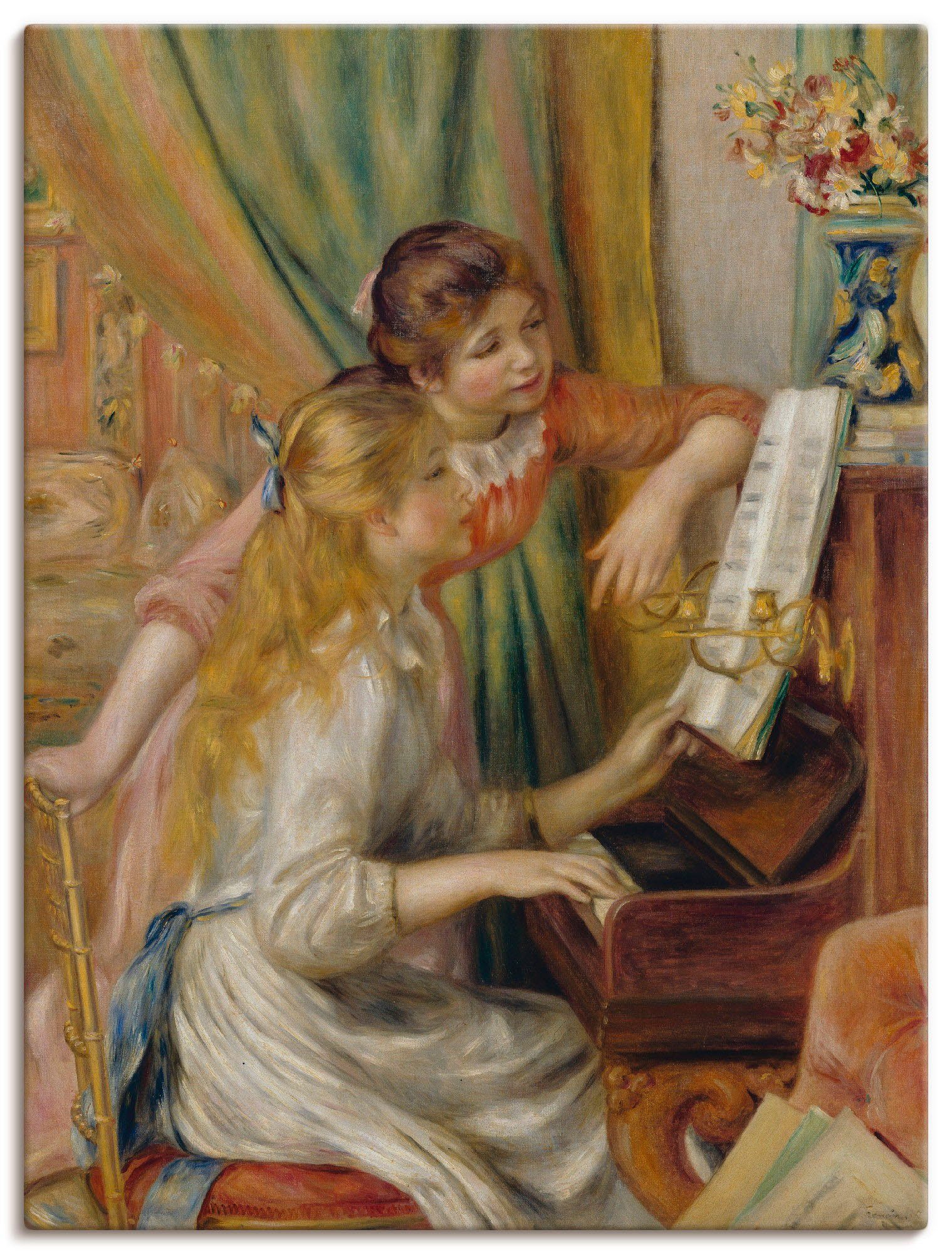 Artland Leinwandbild Zwei Mädchen am Klavier, Kind (1 St), auf Holzrahmen gespannt
