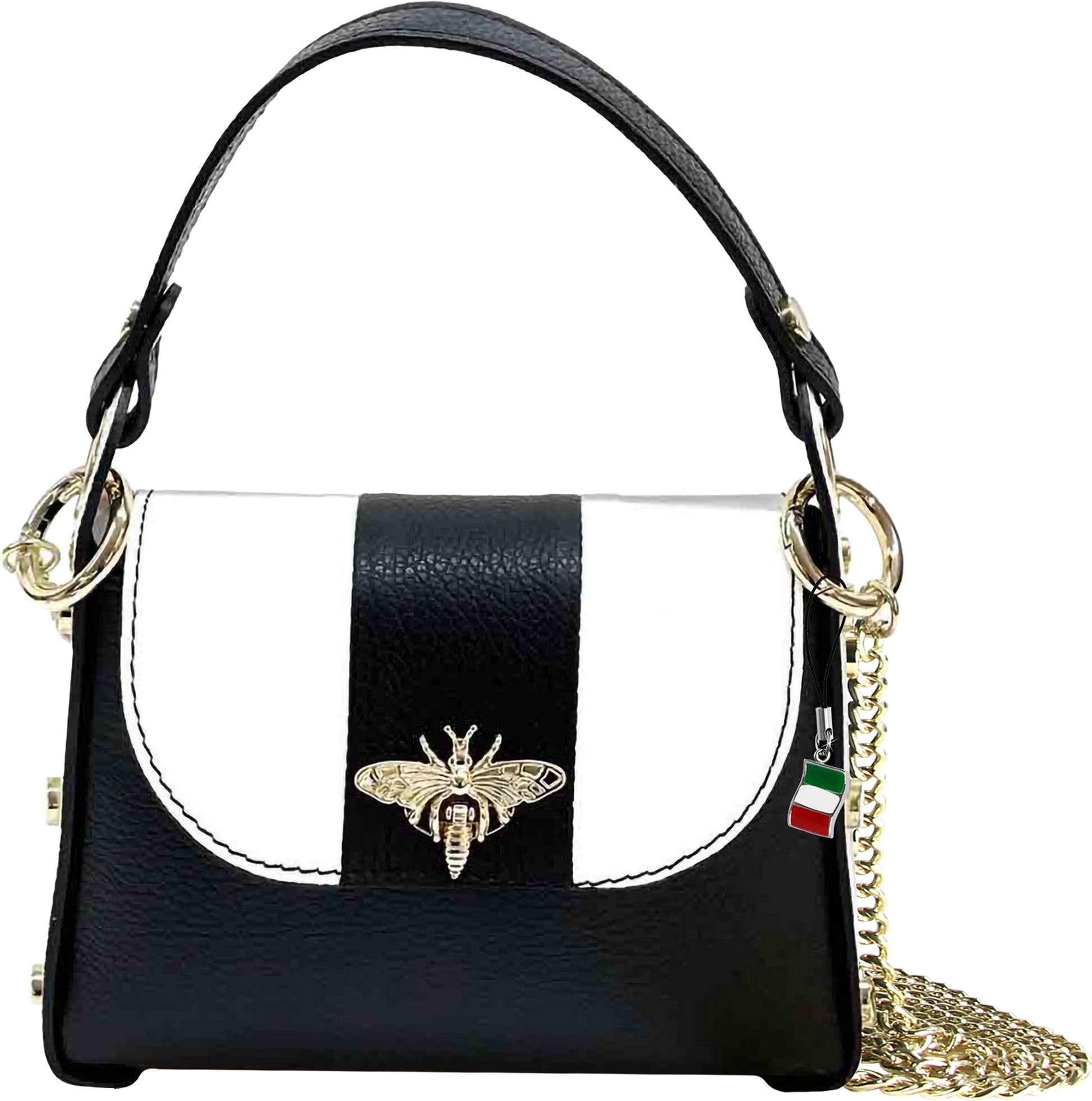FLORENCE Umhängetasche Florence Tasche schwarz weiß Leder (Umhängetasche), günstig online kaufen