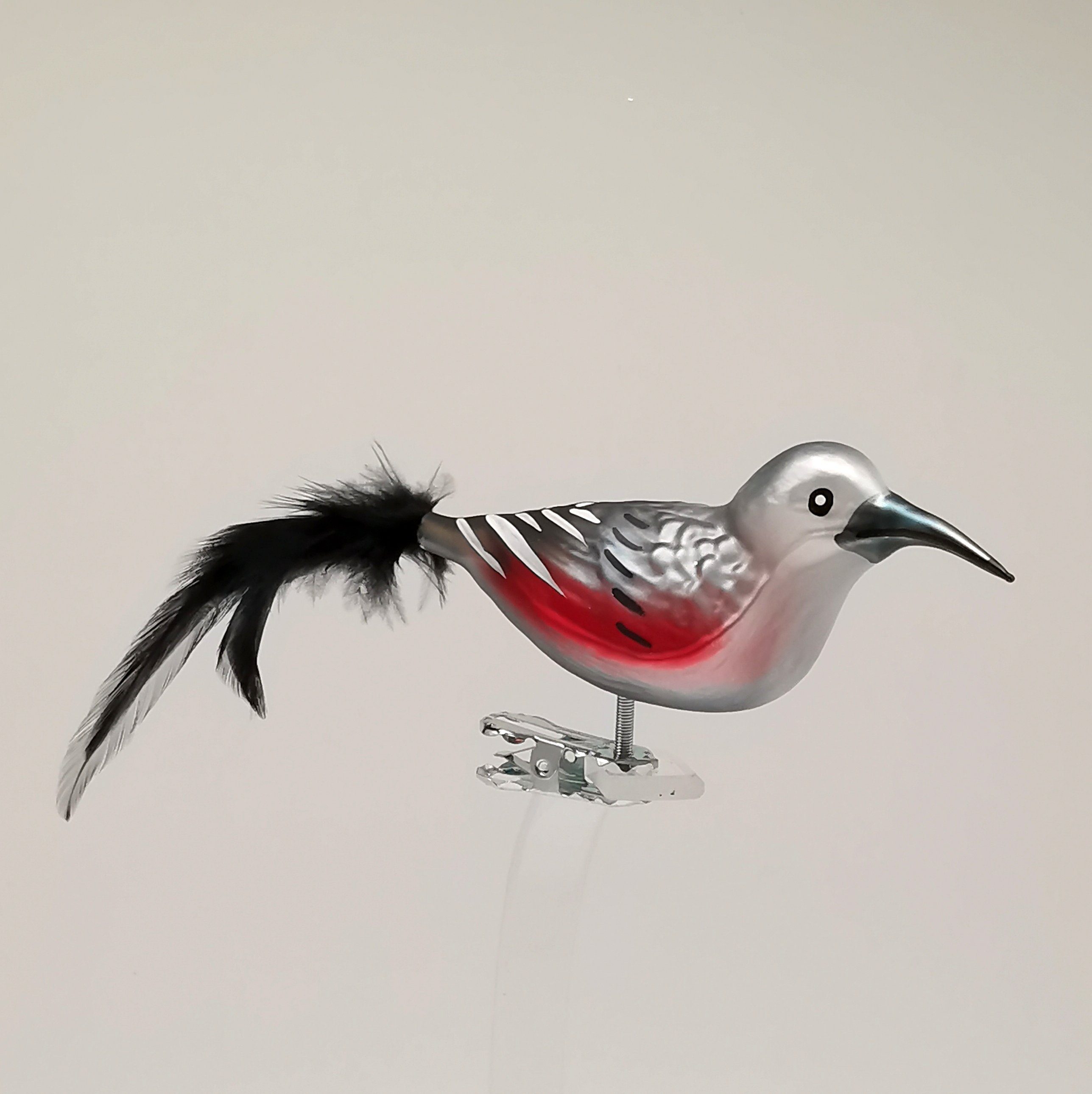 Mauerläufer mundgeblasen, (1-tlg), handbemalt Naturfedern Vogel, Christbaumschmuck 15cm, Schatzhauser