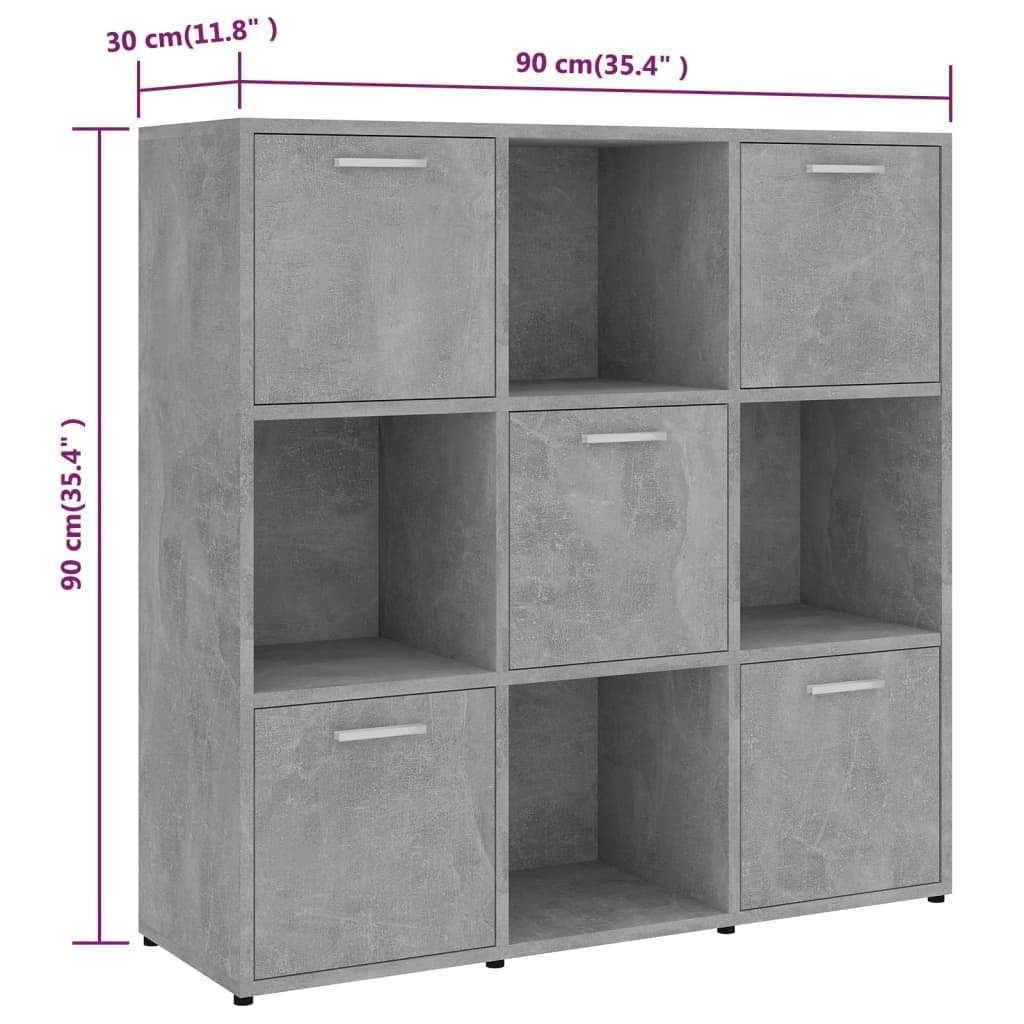 vidaXL 90x30x90 Holzwerkstoff, Bücherregal 1-tlg. cm Betongrau Bücherregal