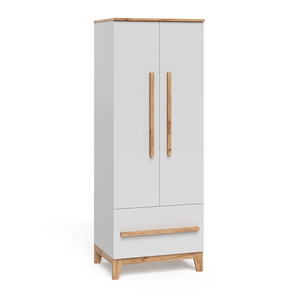 VitaliSpa® Kleiderschrank Malia, Weiß/Artisan/Artisan, 70 x 186.8 cm (1-St)
