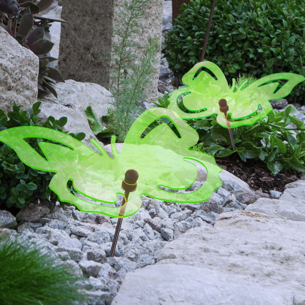 Gartenleuchte, 2er Set Lichtfänger Acryl grün Rasen