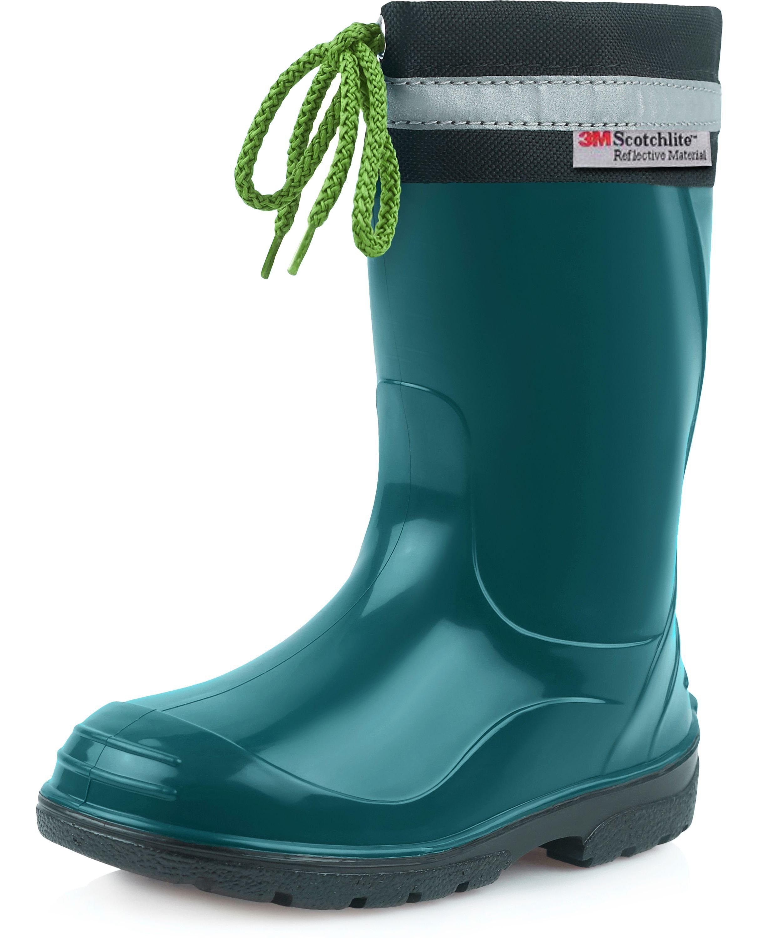 Schwarz Kinder Stulpe Dunkelblau LA-972 Ladeheid mit Gummistiefel Gummistiefel