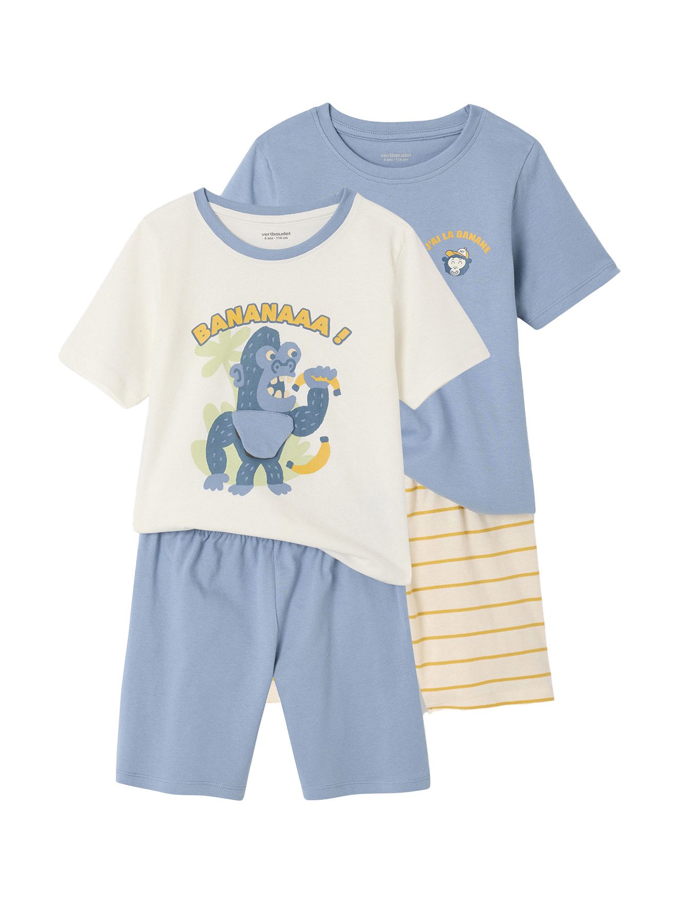 Schlafanzug 2er-Pack Jungen Sommer-Schlafanzüge mit Gorilla