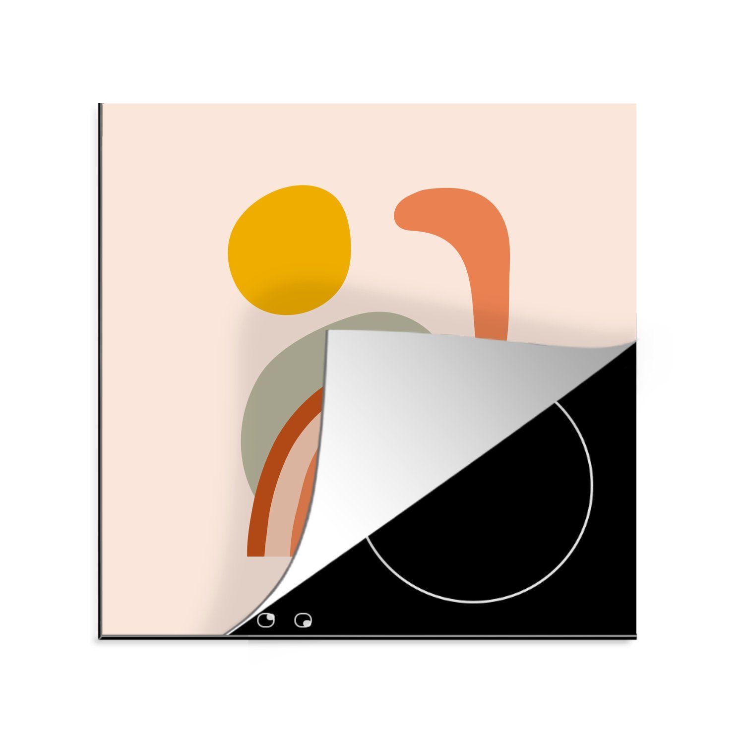 MuchoWow Herdblende-/Abdeckplatte Regenbogen - Sonne - Abstrakt - Sommer, Vinyl, (1 tlg), 78x78 cm, Ceranfeldabdeckung, Arbeitsplatte für küche