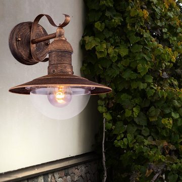 etc-shop Außen-Wandleuchte, Leuchtmittel nicht inklusive, Außenwandleuchte Laterne Wandlampe Edelstahl Haustürlampe