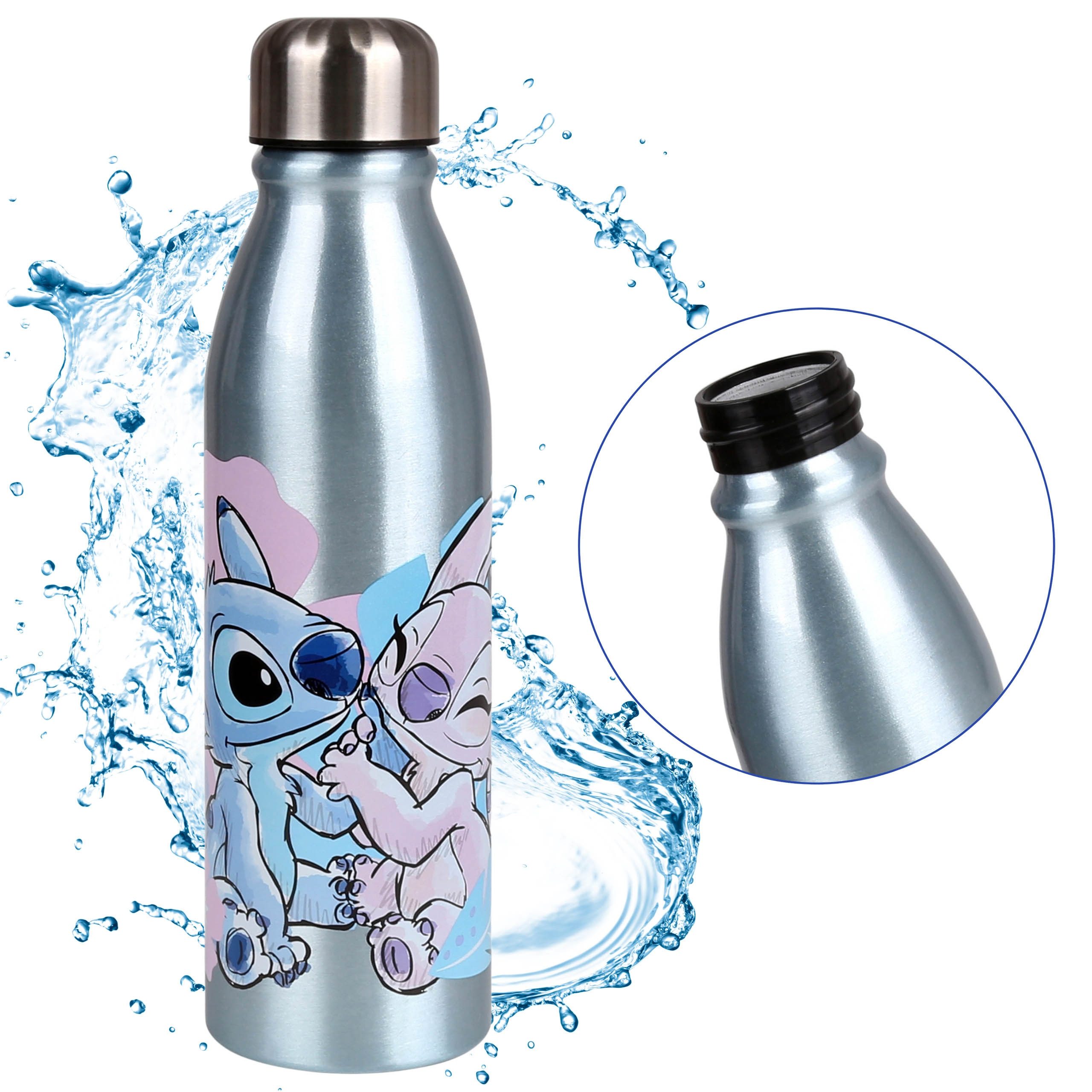 Trinkflasche DISNEY Angel and Stitch Aluminium Thermoflasche, Flasche 600ml