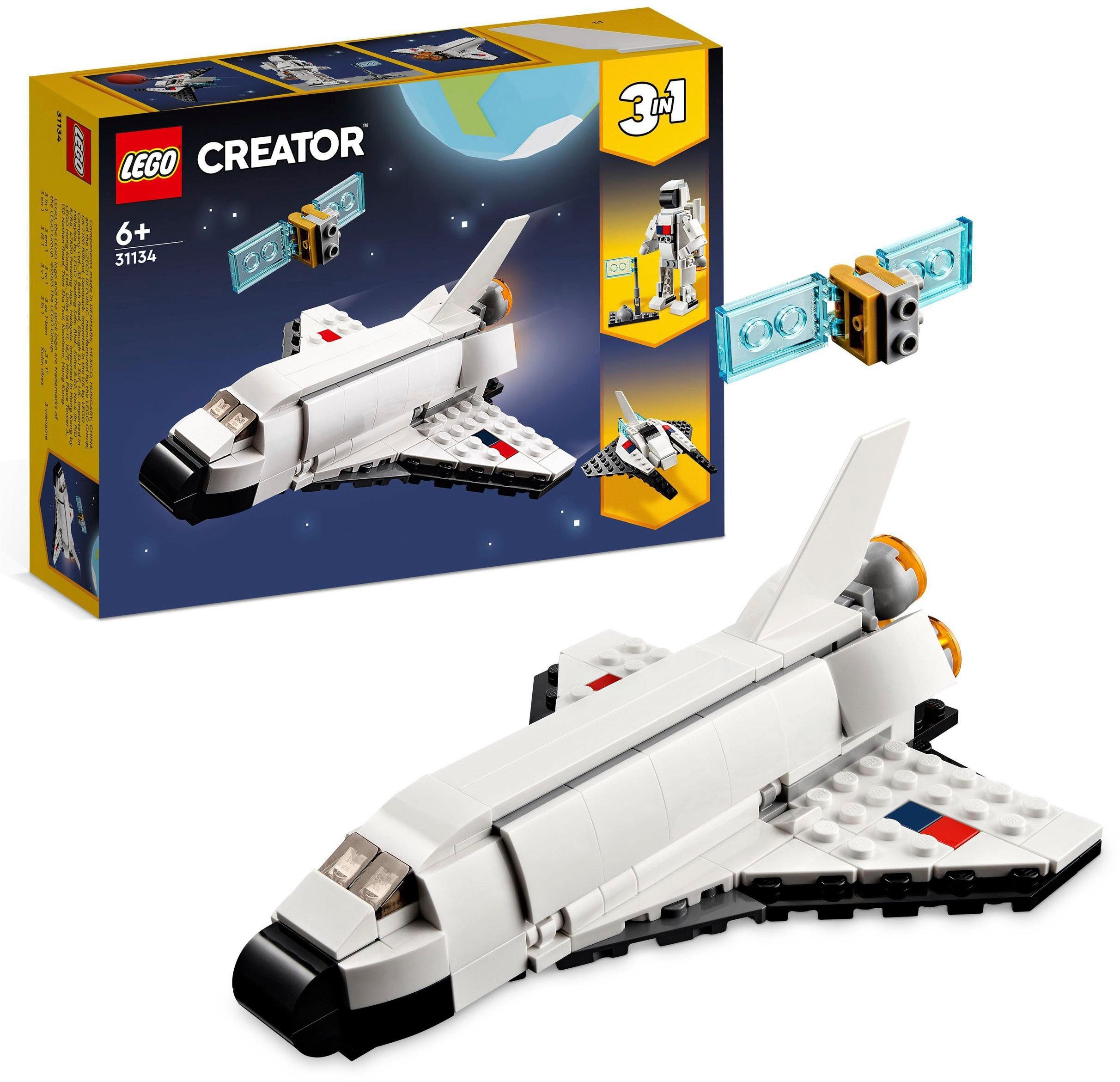 LEGO® Konstruktionsspielsteine Spaceshuttle (31134), LEGO® Creator 3in1, (144 St)