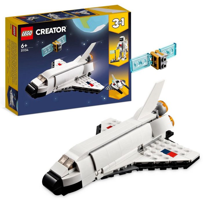 LEGO® Konstruktionsspielsteine Spaceshuttle (31134) LEGO® Creator 3in1 (144 St)