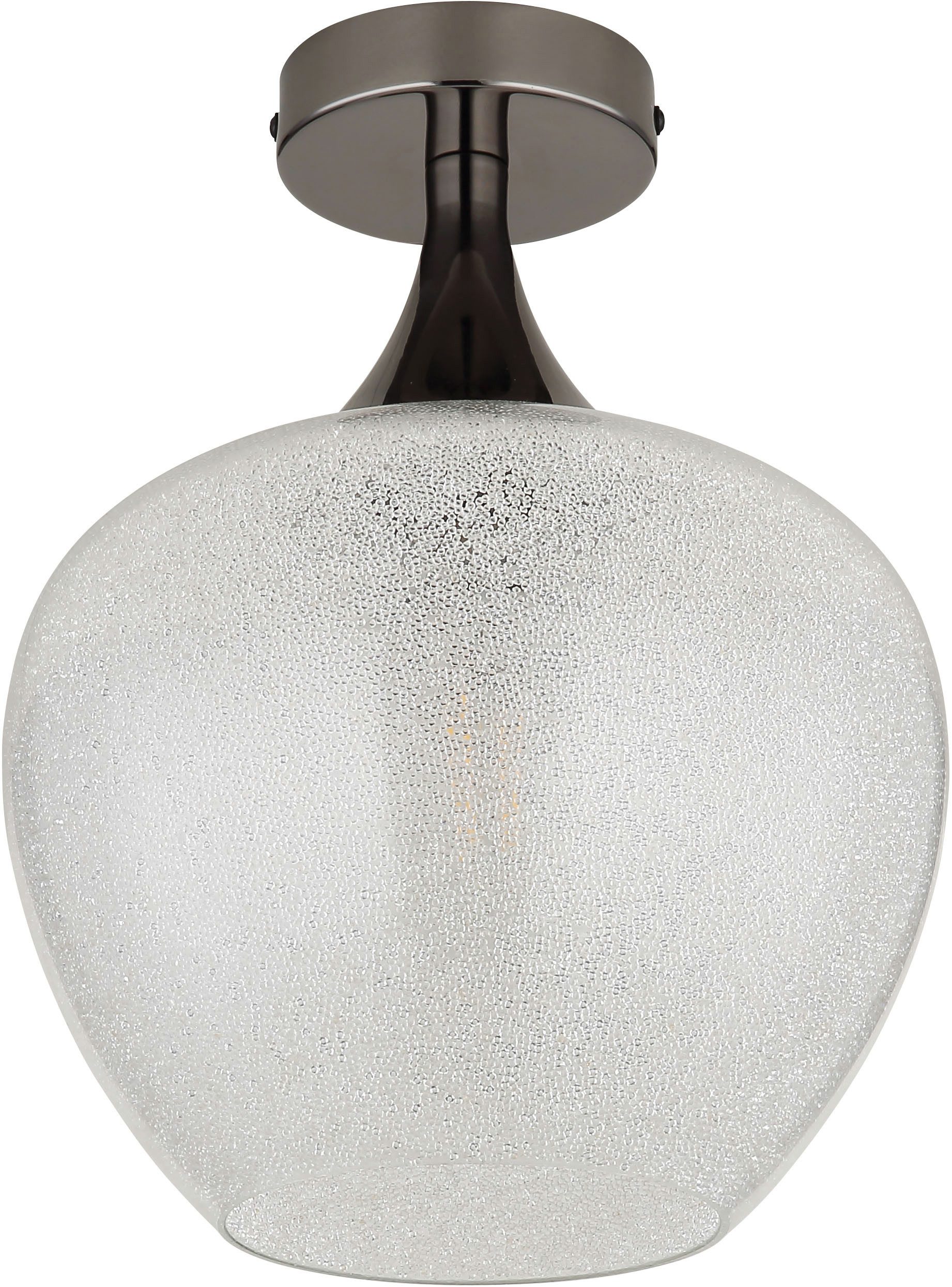 GLOBO LIGHTING Deckenleuchte MAXY, ohne Leuchtmittel, Deckenlampe/schwarz-chrom/Glas klar/Acrylkristalle