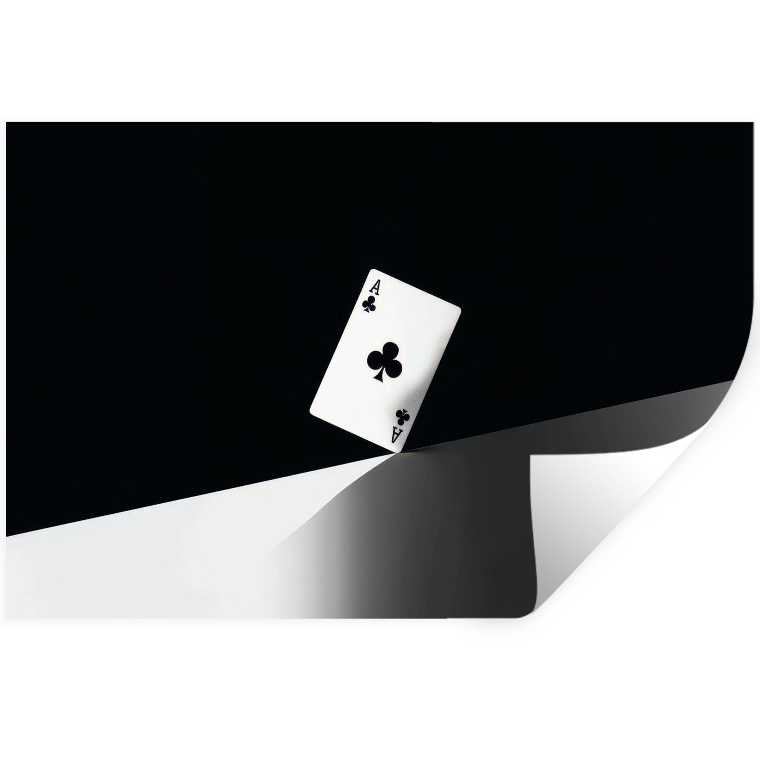 MuchoWow Wandsticker Spielkarte - Klee - Abstrakt - Schwarz (1 St), Wanddeko, Aufkleber, Wandtattoo, 120x80 cm