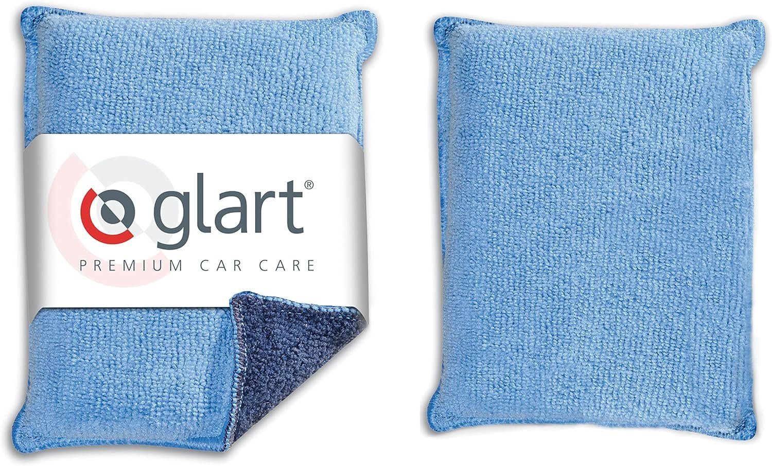 Glart 44MS2 Mikrofaser Schwämme für Autoscheiben, blau/grau, gegen Beschlag Mikrofasertuch (40% PE 10% PA 50% Polyurethan)