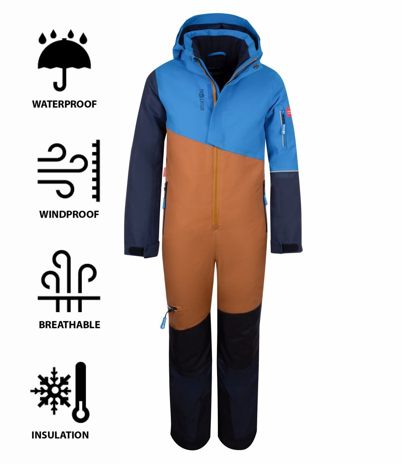 TROLLKIDS Schneeoverall Hallingdal Wasserdicht, wind- und wasserdichtes,  atmungsaktives Material