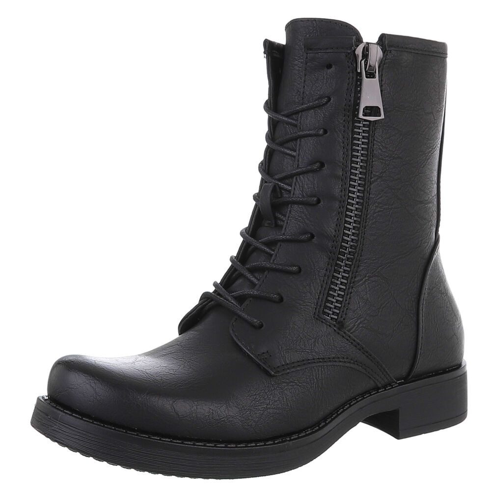 Ital-Design Damen Schnürschuhe Freizeit Stiefelette (87740387) Blockabsatz günstig online kaufen