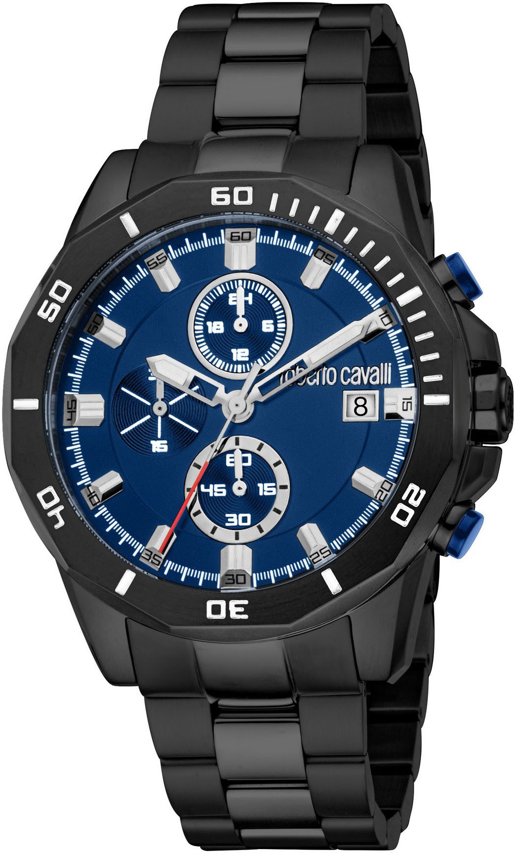 roberto cavalli Chronograph Uomo Sport III RC5G109M0085, Quarzuhr, Armbanduhr, Herrenuhr, Edelstahlarmband, analog, Tag