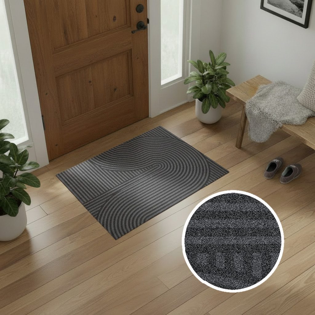 OTTO home Fußmatte Sammo, Schmutzfangmatte, Teppich, für Hausflur und Wohnbereiche, rechteckig, Höhe: 5 mm, Indoor, Eingangsmatte, Design, Scandi, Zen, rutschfeste Unterseite