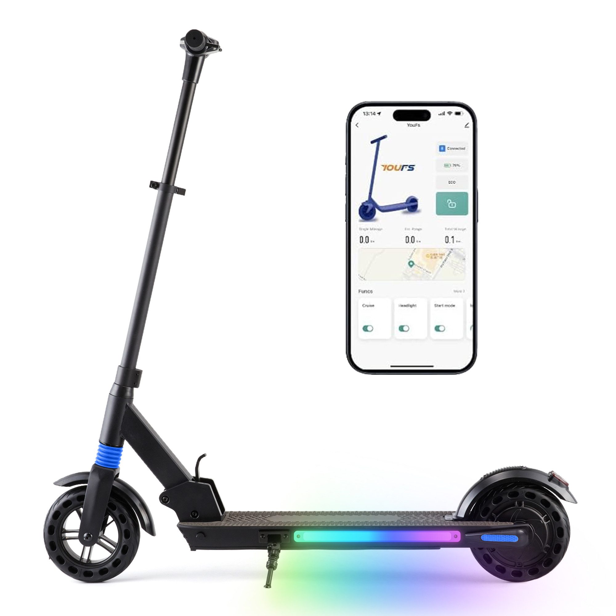 Elektro-Kinderroller F8 E-Scooter für Kinder und Jugendliche, faltbarer Elektroroller