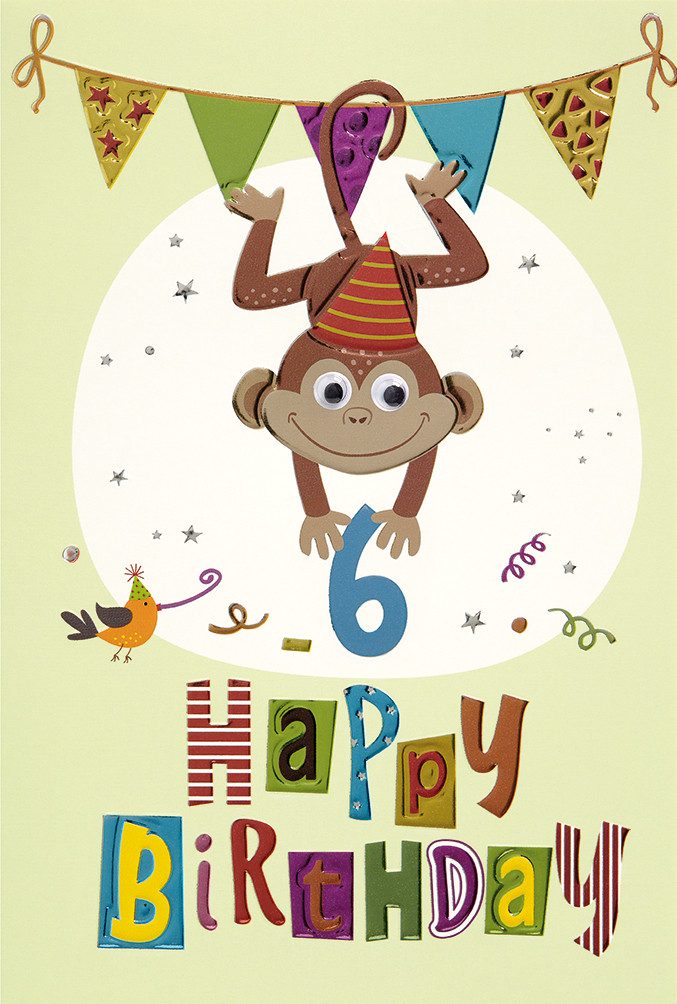 BSB Grußkarten 6. Geburtstag - Collage - Glückwunschkarte im Format 11,5 x 17 cm