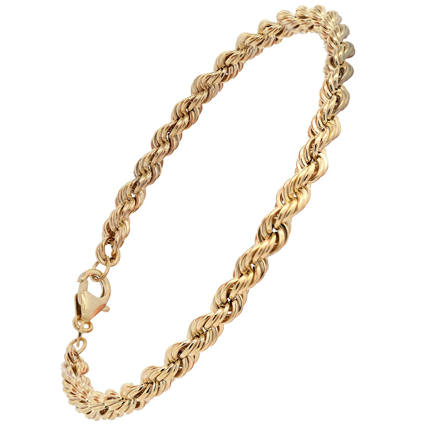 HOPLO Goldarmband Goldarmband Kordelkette hohl 4,5 mm Armkette 19cm - 585-1 günstig online kaufen