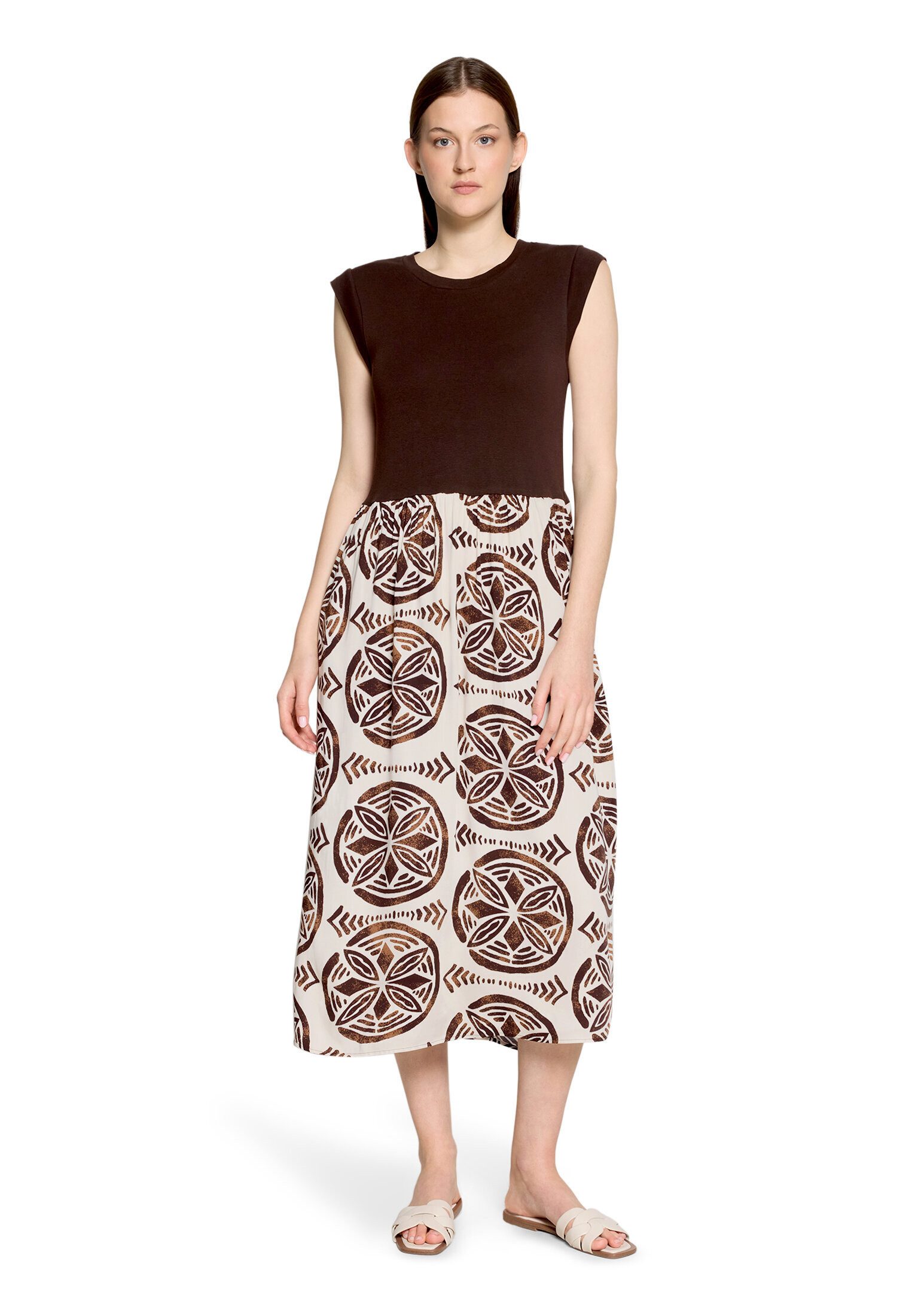 Cartoon Druckkleid Damen mit Eingrifftaschen