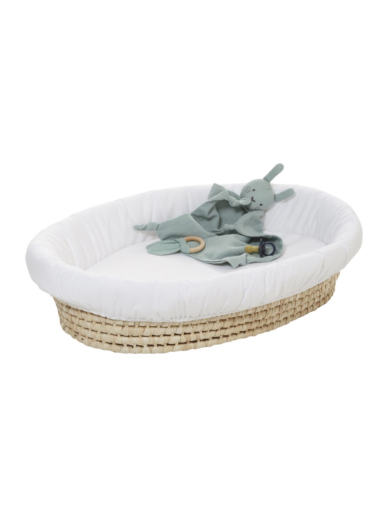 vertbaudet Wickelauflage Baby Moseskorb, Wickel-Körbchen aus Maisblätter