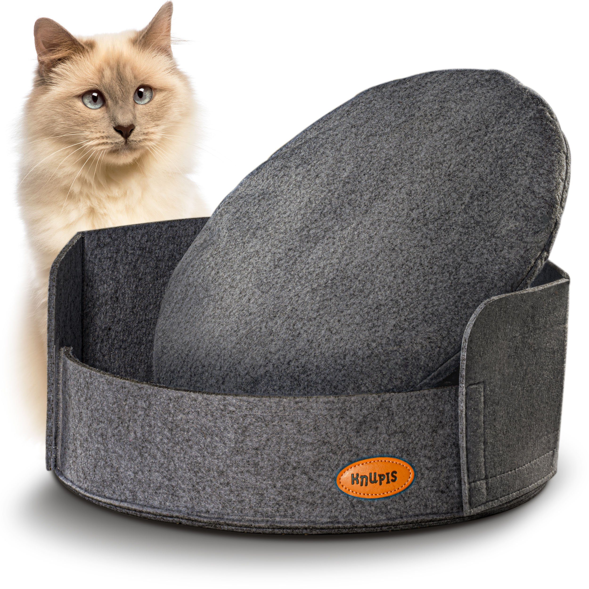Knupis Tierbett Katzenbett Dunkelgrau aus Filz, günstig online kaufen