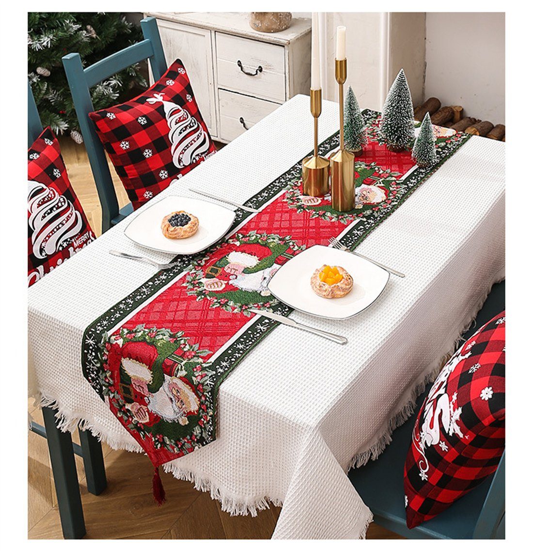 bedruckte DÖRÖY Kreativ Weihnachten Tischfahnen, Tischdekoration Festliche Tischläufer