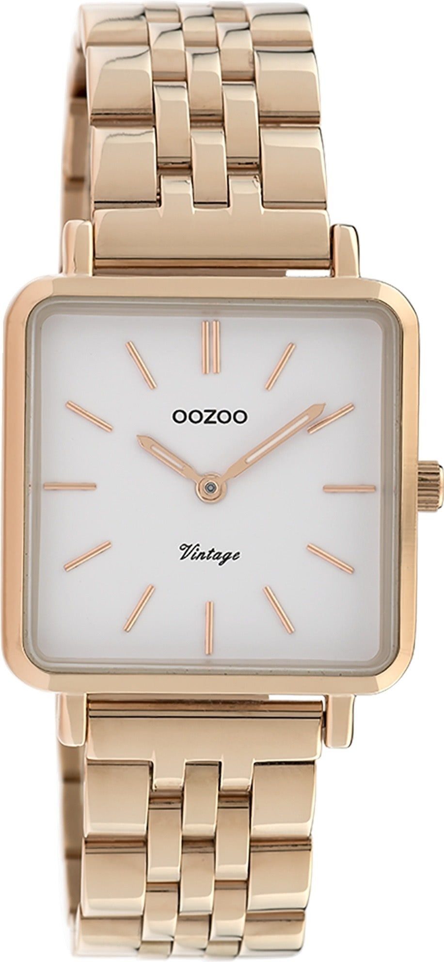 Fashion-Style Timepieces quadrat, Damen extra (ca OOZOO Quarzuhr Oozoo Damenuhr Armbanduhr groß Analog, 29x31mm) Metallarmband,