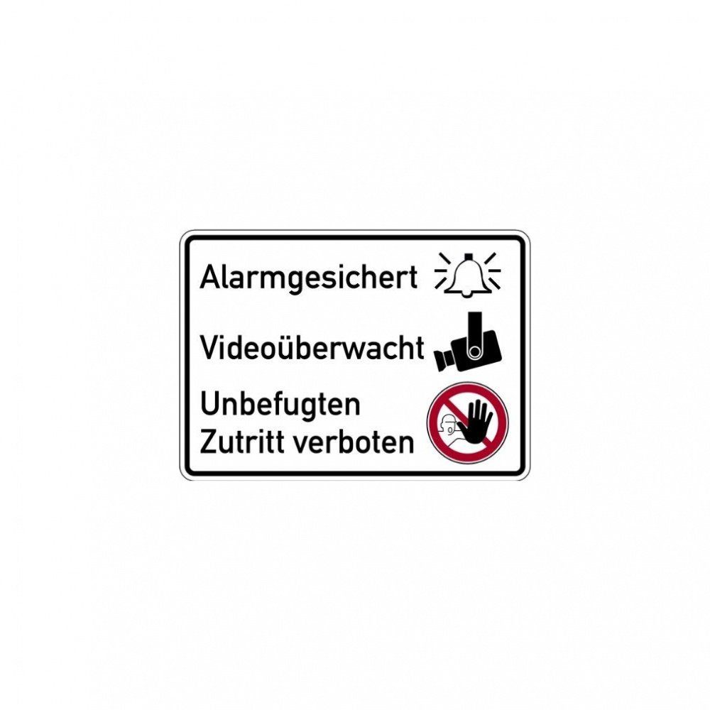 König Werbeanlagen Hinweisschild Hinweisschild, Alarmgesichert - Videoüberwacht - Zutritt verboten