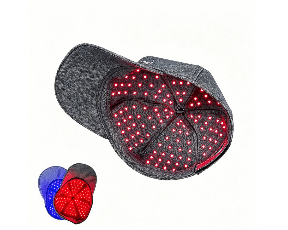 COOL-i ® Infrarotlampe Rotlicht-Haarwuchshaube–Infrarot- & Blaulichttherapie für die Kopfhaut, Kabellose,158 LEDs, wiederaufladbar, Timer, für Männer & Frauen