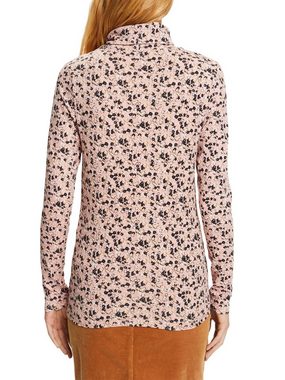 edc by Esprit Langarmshirt Longsleeve mit Print und Rollkragen (1-tlg)