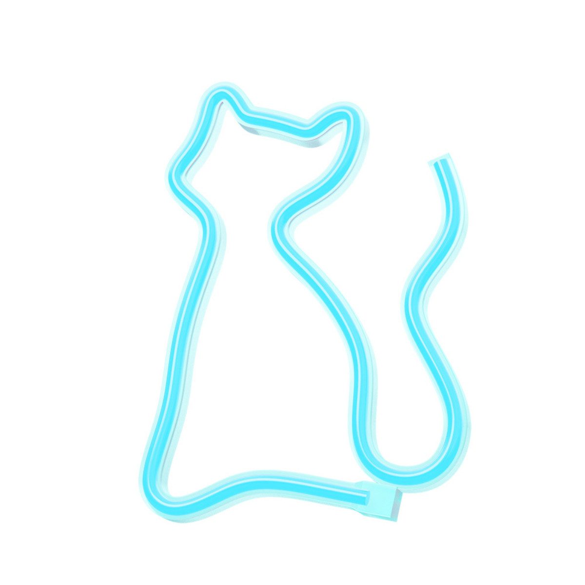 Forever Light LED Dekolicht Forever Light Neon LED-Leuchte CAT türkis – NNE24 Neolia, Türkis, Leuchtendes Katzen-Design, flexibler Betrieb, kompakte Größe