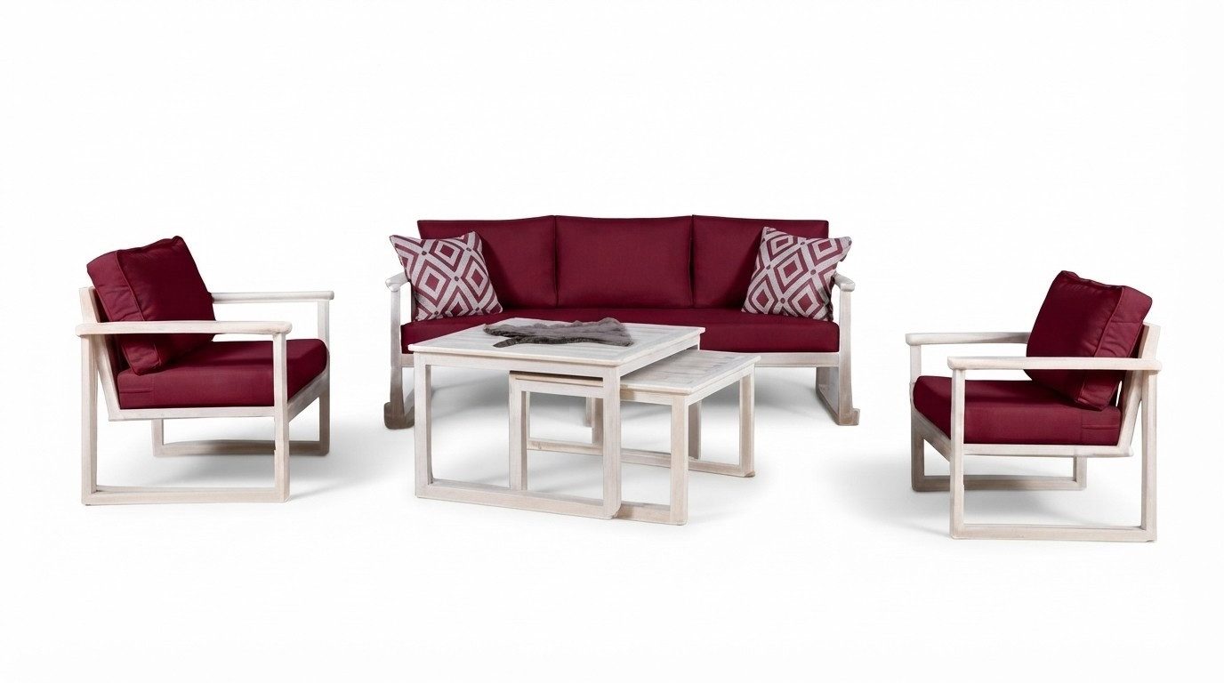 JVmoebel Gartenlounge-Set Wetterfestes Lounge Möbel Set mit Sofa, Sesseln und Couchtisch, (4tlg. Gartenmöbel Set (Sofa 3 Sitzer + 2x Sessel + Couchtisch), Made in Europa