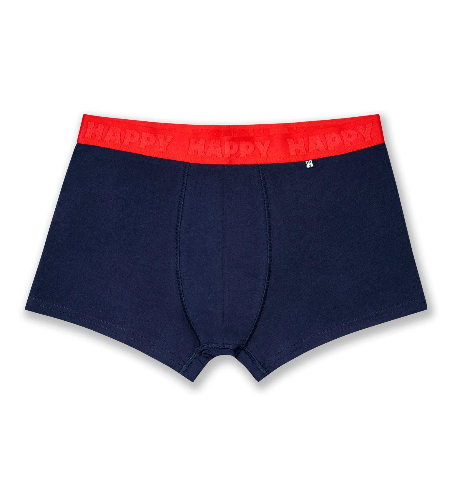 Happy Socks Boxershorts Unterwäsche Solid (Baumwolle) navyblau Herren - 3 Stück