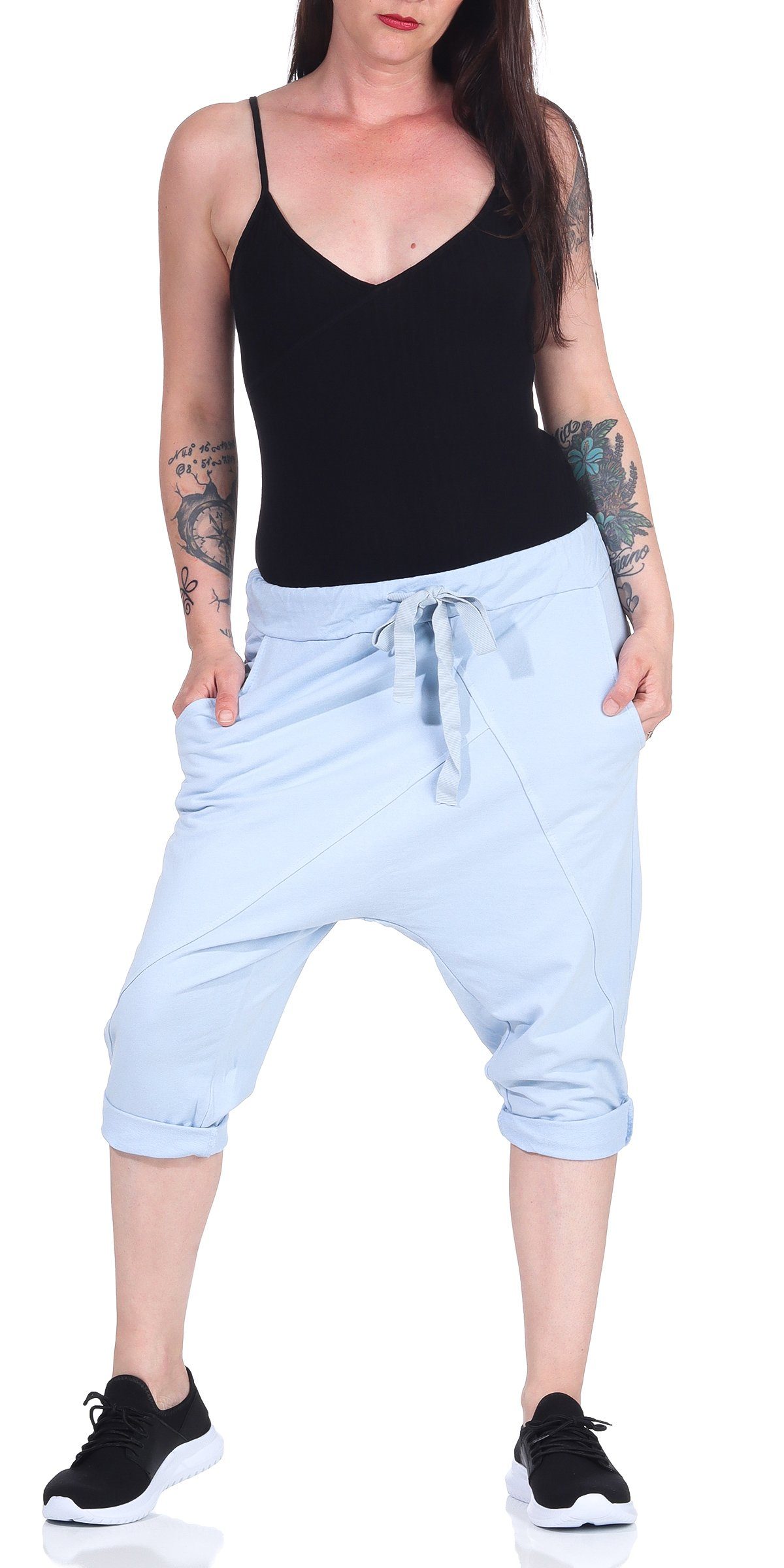 CLEO STYLE Jogginghose Bermuda 107 Hellblau günstig online kaufen