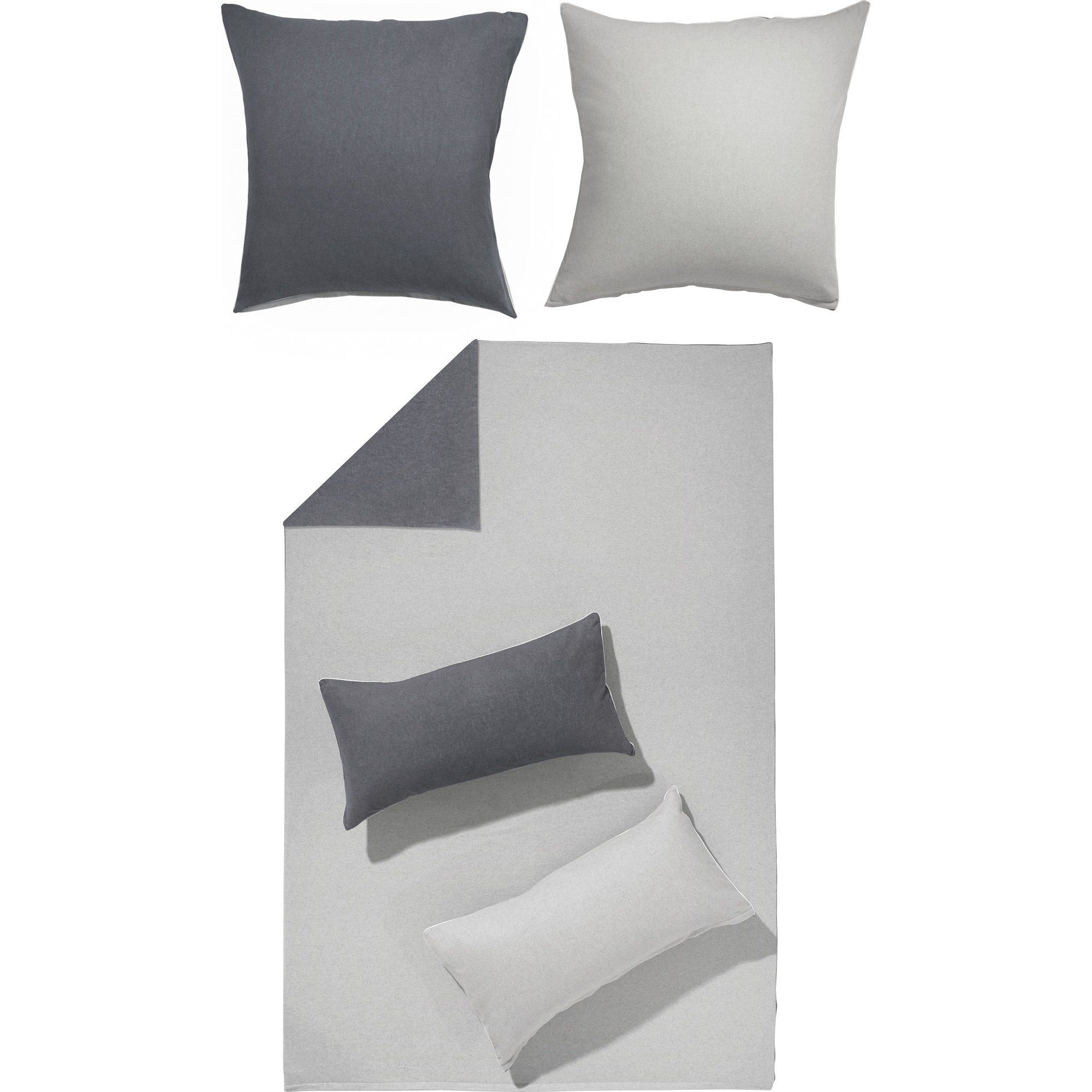 Erwin Müller Bettwäsche Wendebettwäsche, Biber, Uni günstig online kaufen