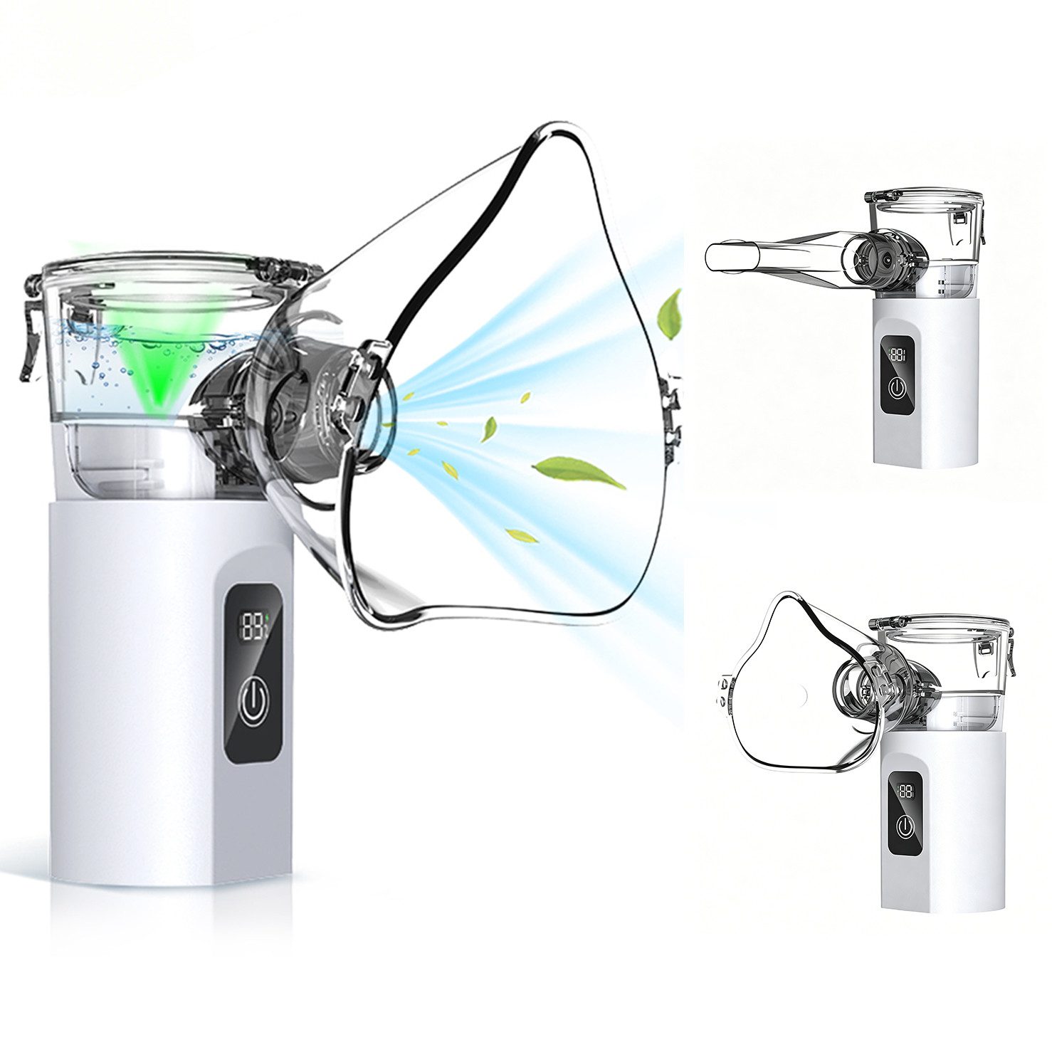 Inhalator Inhalationsgerät mit 1800mAh Akku, Inhalator für Erwachsene und Kinder