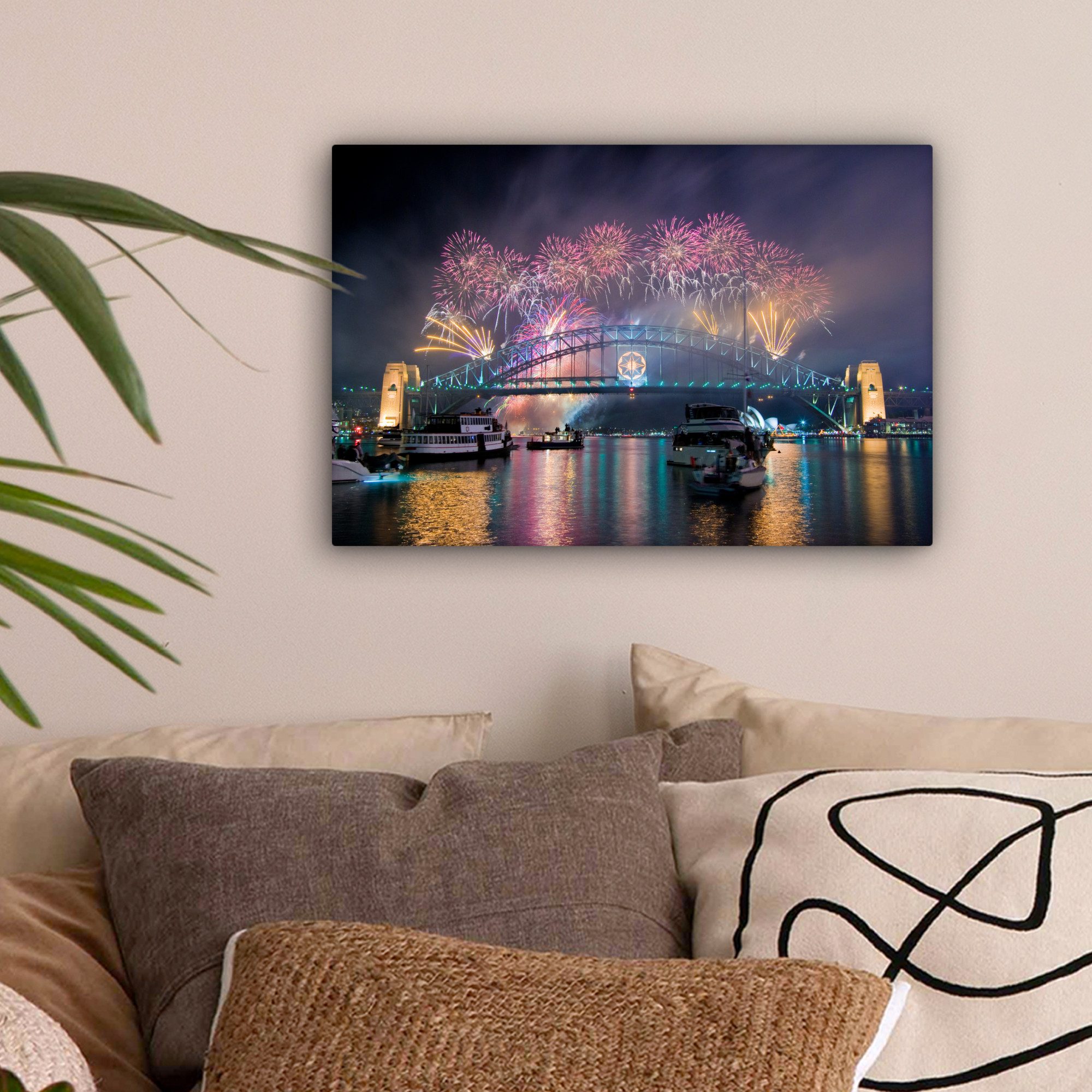 OneMillionCanvasses® Leinwandbild Feuerwerk über der australischen Stadt Sy günstig online kaufen