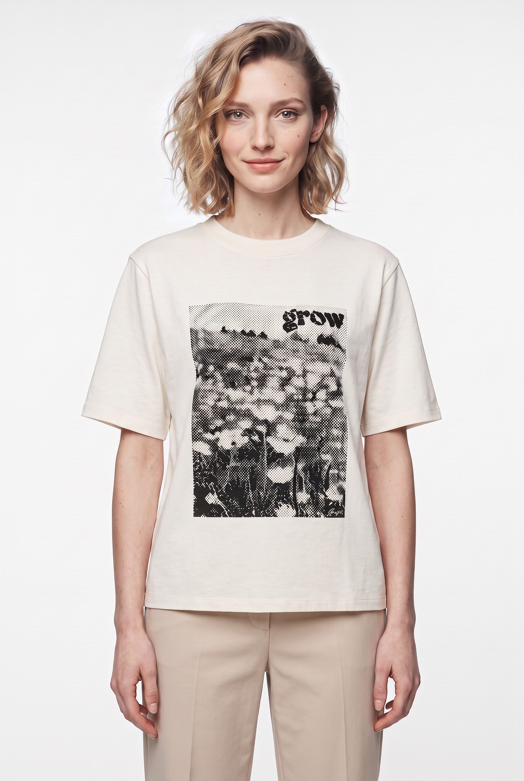 BOSS ORANGE T-Shirt Eregular Premium Damenmode im Relaxed Fit, Print