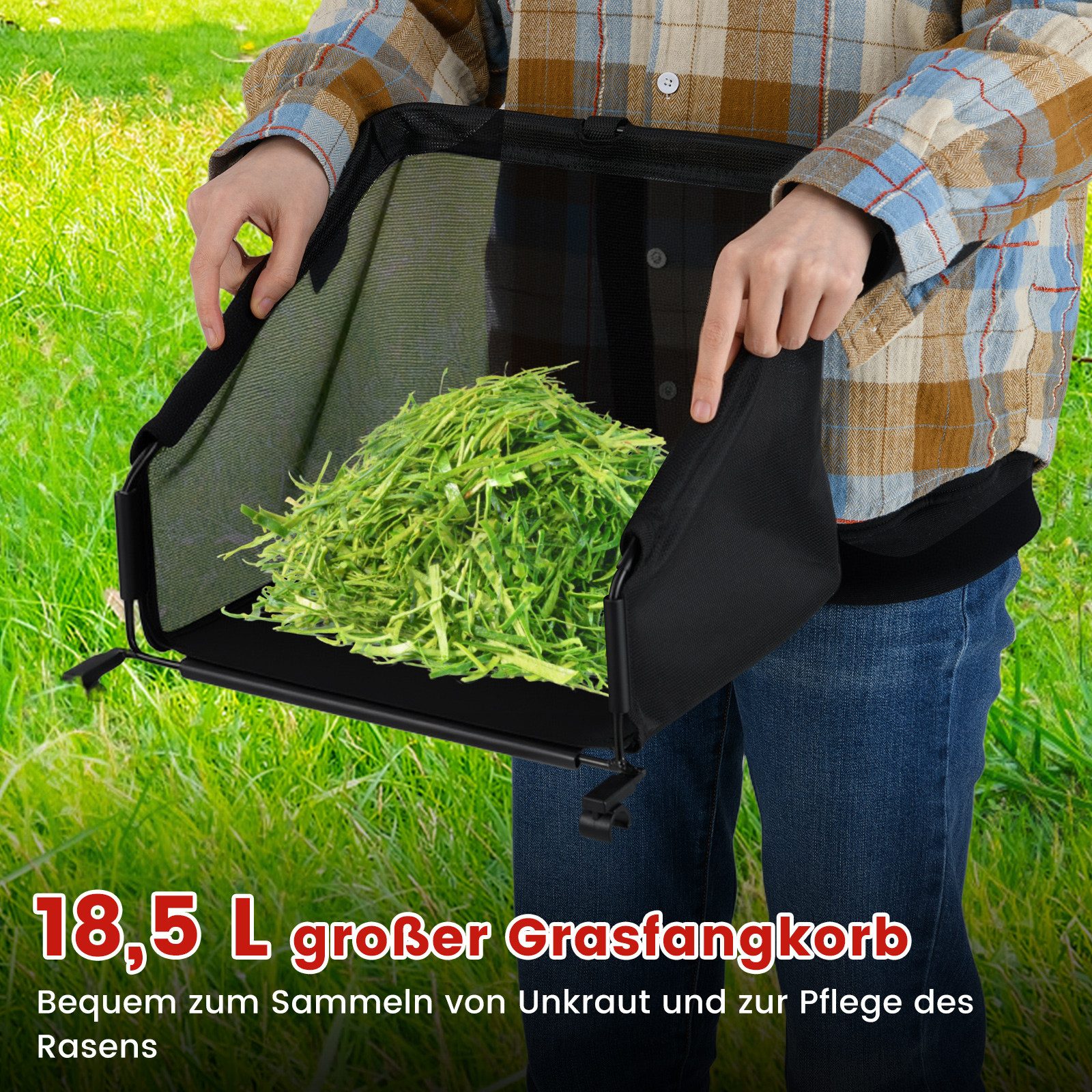 COSTWAY reel mower, walk-behind lawn mower, hand lawn mower, with 5 blades