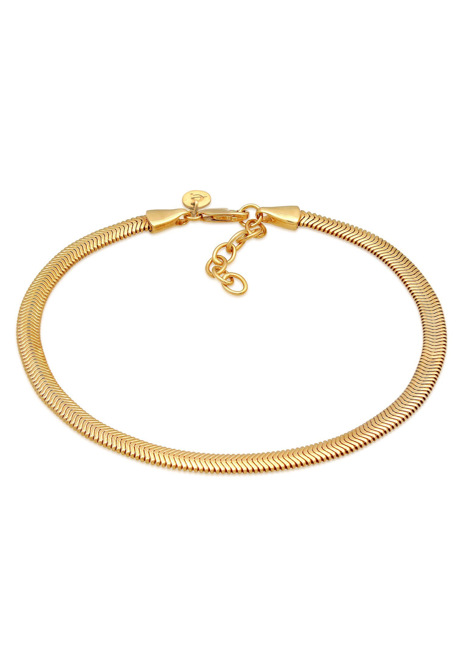 Elli Premium Fußkette Schlangenkette Flach Elegant günstig online kaufen