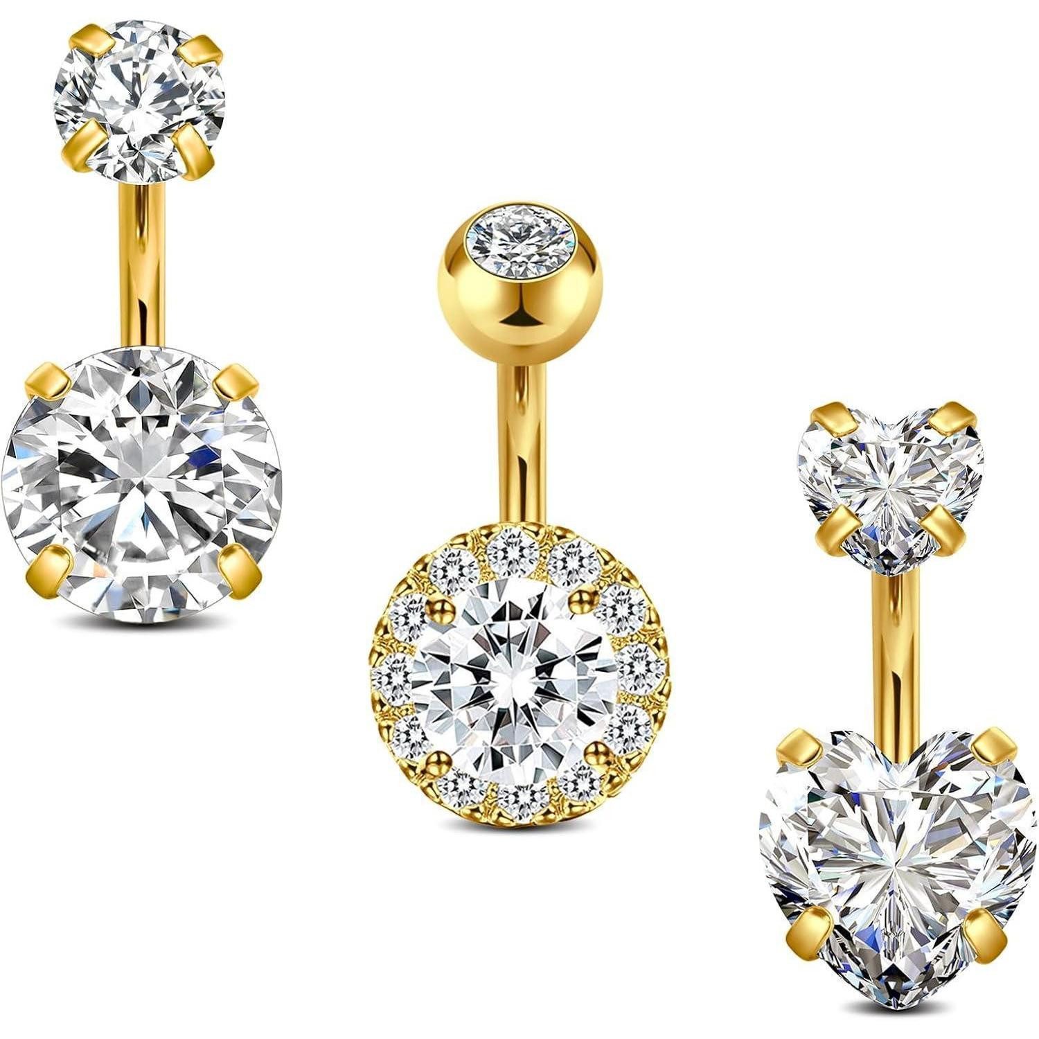 LuxusKollektion Bauchnabelpiercing-Set Bauchnabelpiercing 14G 6mm 316L Zirk günstig online kaufen