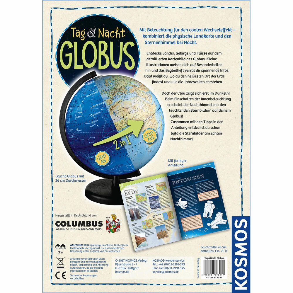 Kosmos Globus Tag und Nacht